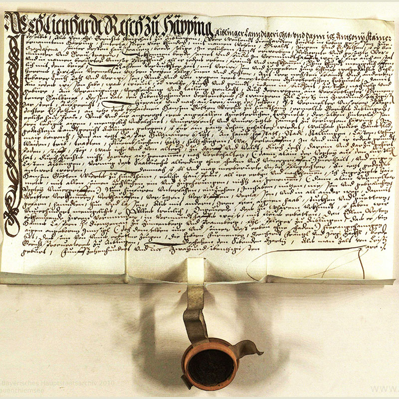 Urkunde vom Kloster Chiemsee
